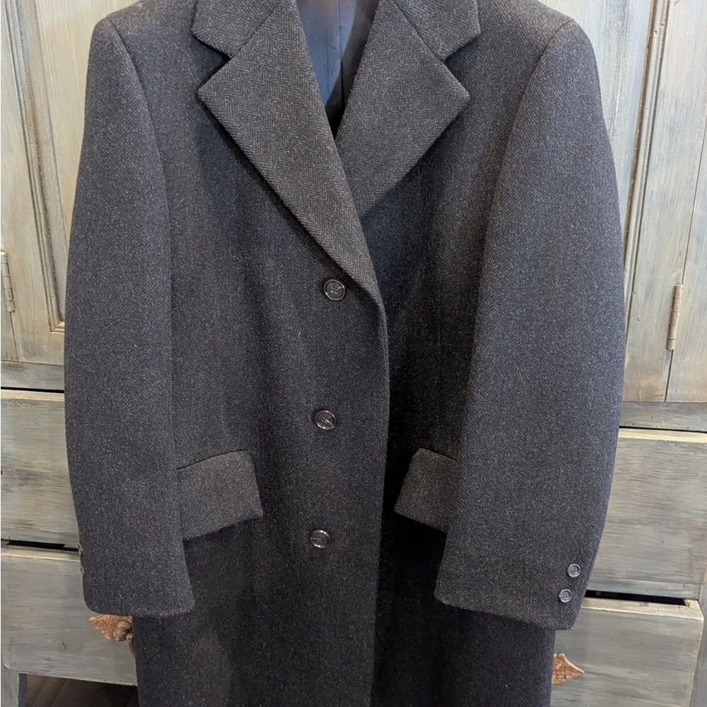 Men's Amalgamated Black Wool Coat